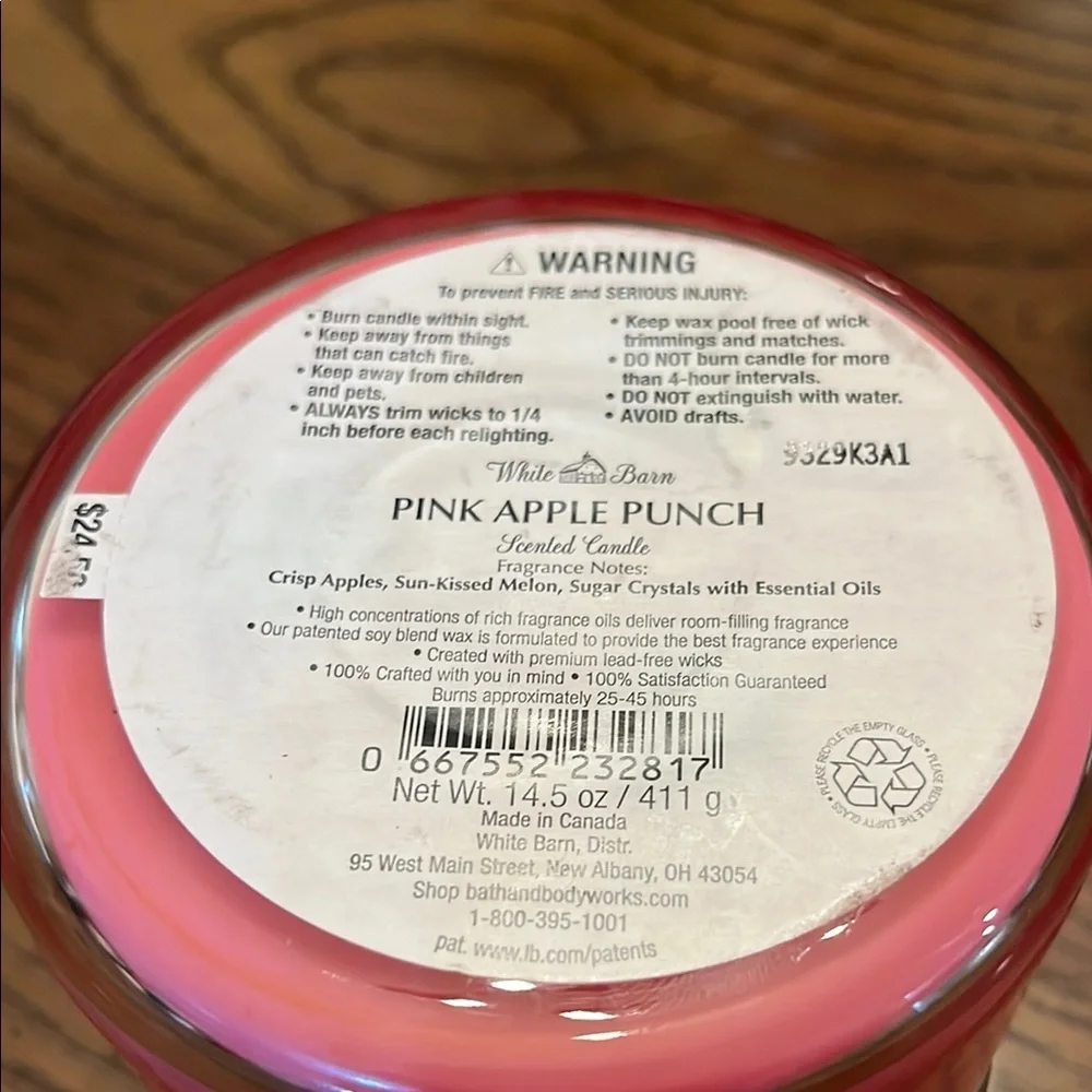 White Barn Pink Apple Punch Scented Candle - Picture 6 of 6